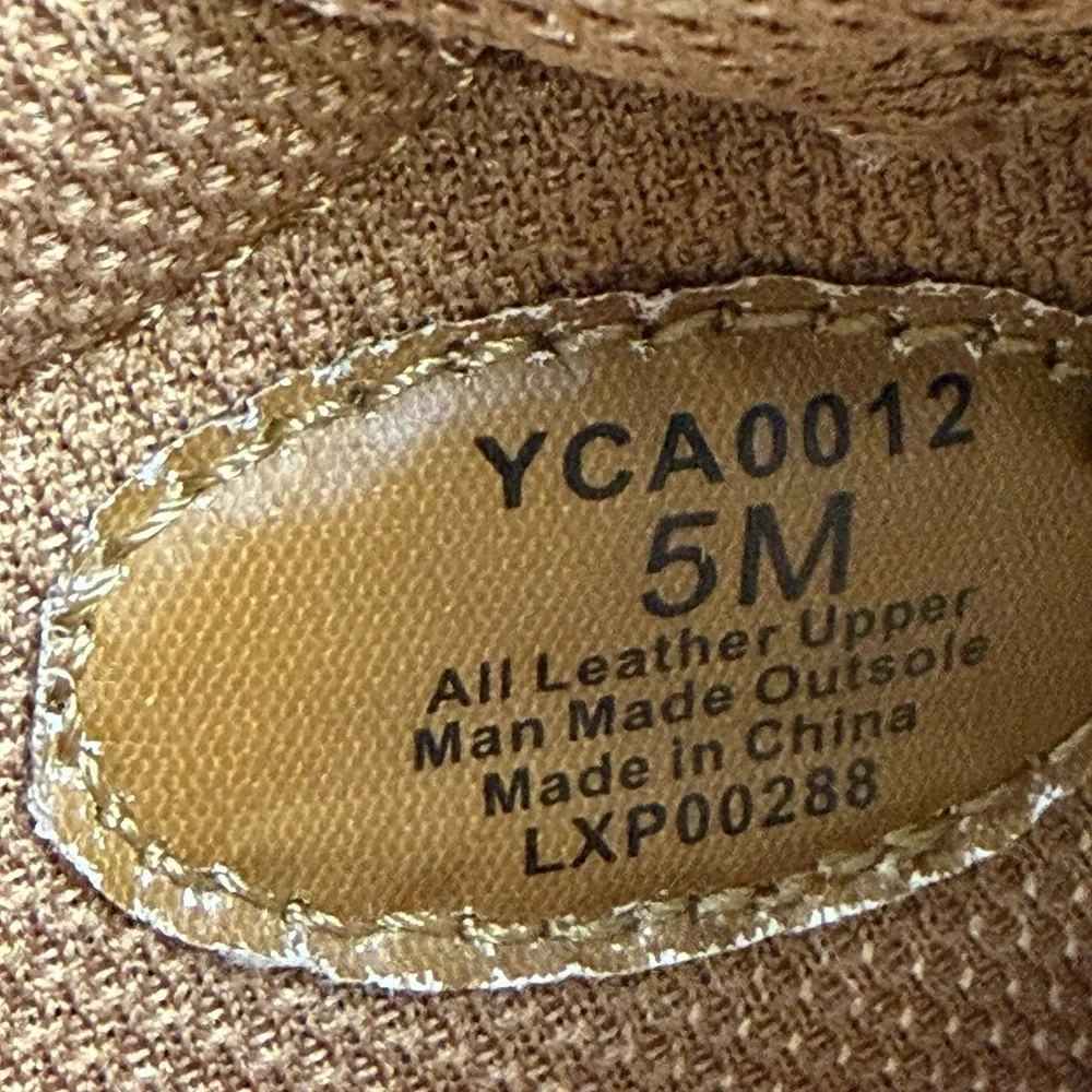 Twisted X Kid's Tan Leather Kick On Lace Up Shoes YCA0012 Size 5 M